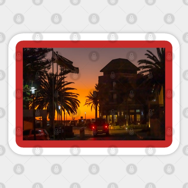 Namibia. Swakopmund. Sunset in the City. Sticker by vadim19